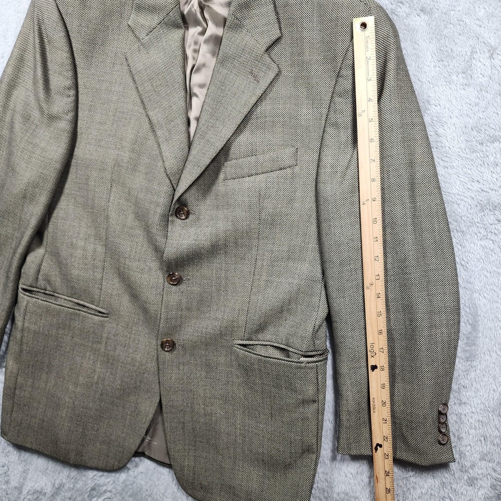 Ralph Lauren Blazer Mens 44R Brown Houndstooth Wool Tweed Sport Coat Canada - Picture 8 of 13